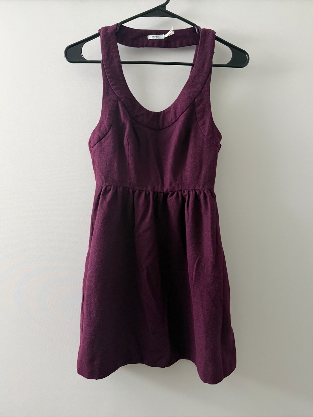 Kimchi Blue Size 2 Mini Dress Pockets Wool Polyester Blend Purple Burgundy Used